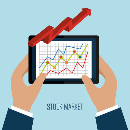 Stock market and exchange graphic icons, vector illustration  のイラスト素材