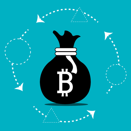 Bitcoin virtual money graphic icons design, vector illustration eps10のイラスト素材