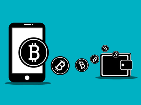 Bitcoin virtual money graphic icons design, vector illustration eps10のイラスト素材