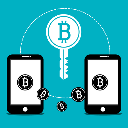 Bitcoin virtual money graphic icons design, vector illustration eps10のイラスト素材