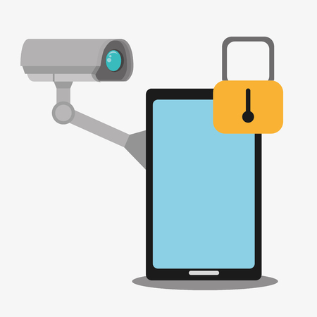 Security system and surveillance graphic design with icons, vector illustrationのイラスト素材