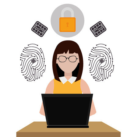 Security system and surveillance graphic design with icons, vector illustrationのイラスト素材