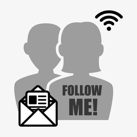 Follow me social trendy graphic design, vector illustrationのイラスト素材