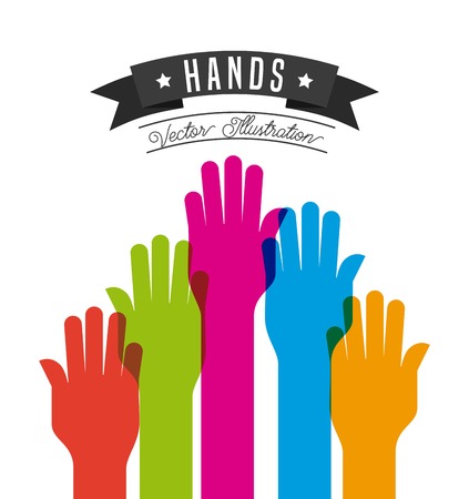 hand gestures design, vector illustration eps10 graphicのイラスト素材