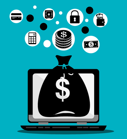 Money online payment graphic design, vector illustration eps10のイラスト素材