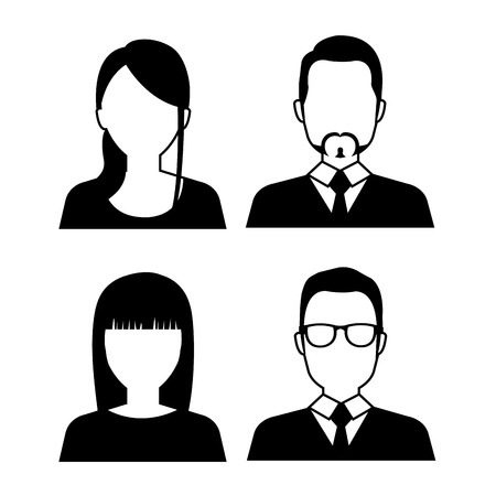 Young people avatar silhouette graphic design, vector illustration のイラスト素材