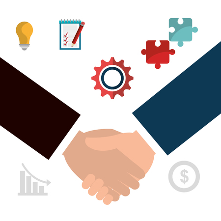 Business people with icons graphic design, vector illustration のイラスト素材