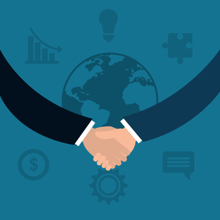 Business people with icons graphic design, vector illustration のイラスト素材