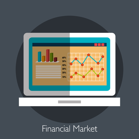 Financial market graphic design, vector illustration のイラスト素材