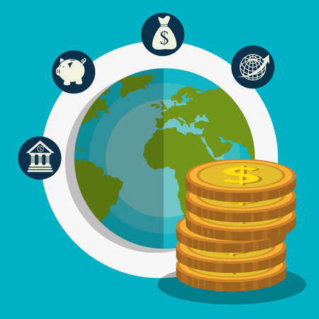Financial growth up and money graphic design with icons, vector illustrationのイラスト素材