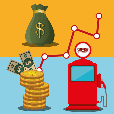 Petroleum industry and oil prices graphic design, vector illustrationのイラスト素材