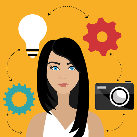 Graphic design work occupation, vector illustration  のイラスト素材