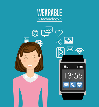wearable technology design, vector illustration  のイラスト素材