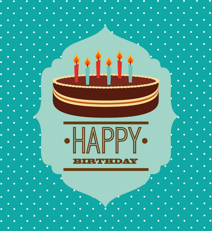 happy birthday card design, vector illustration  のイラスト素材