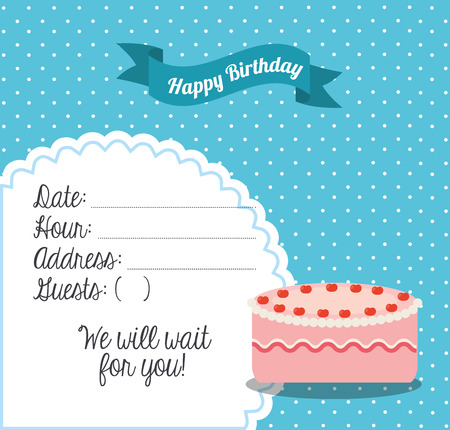 happy birthday card design, vector illustration  のイラスト素材