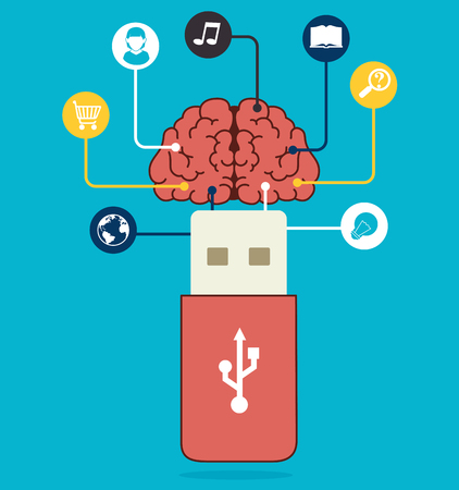 USB portable memory or cable graphic design, vector illustrationのイラスト素材