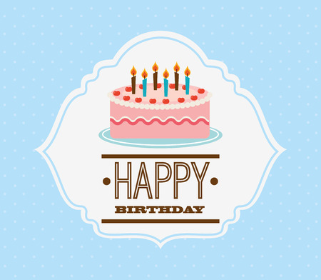 happy birthday card design, vector illustration  のイラスト素材