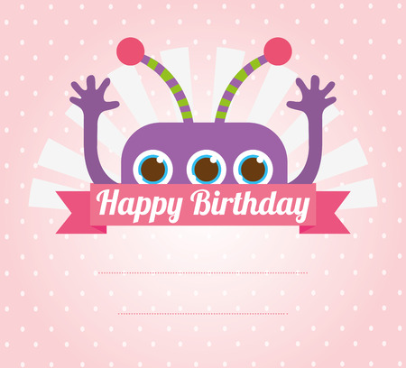 happy birthday card design, vector illustration  のイラスト素材