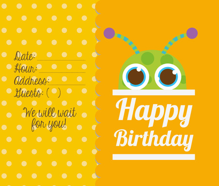 happy birthday card design, vector illustration のイラスト素材