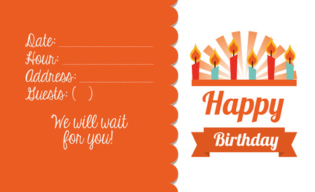 happy birthday card design, vector illustration のイラスト素材