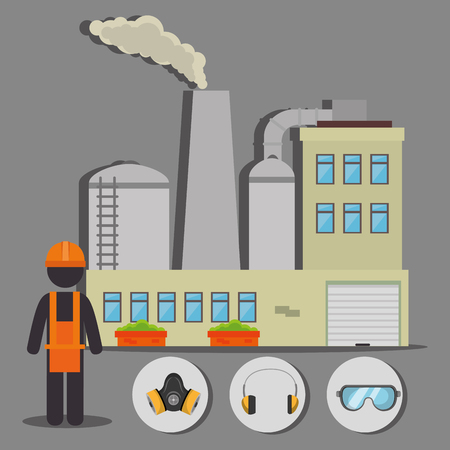 Industrial security equipment graphic design, vector illustrationのイラスト素材