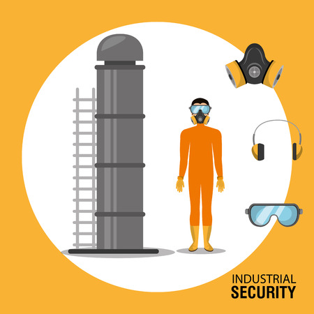 Industrial security equipment graphic design, vector illustrationのイラスト素材