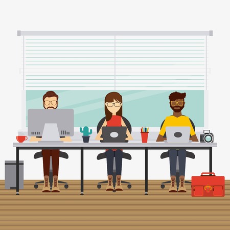 people working design, vector illustration eps10 graphicのイラスト素材