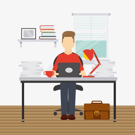 people working design, vector illustration eps10 graphicのイラスト素材