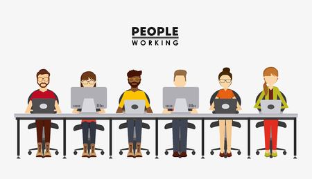 people working design, vector illustration eps10 graphicのイラスト素材