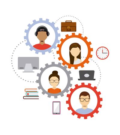 people working design, vector illustration eps10 graphicのイラスト素材