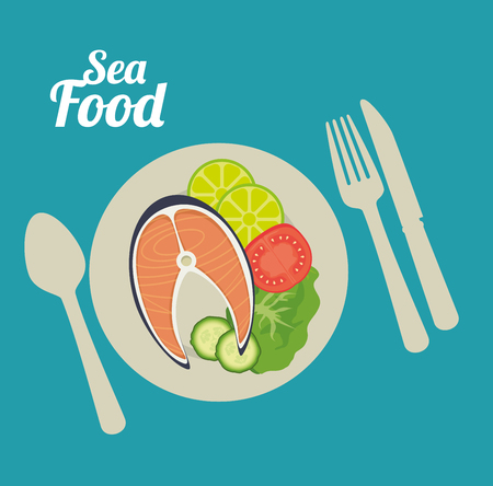 Sea food gastronomy graphic design, vector illustration eps10のイラスト素材