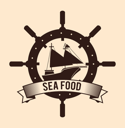 Sea food gastronomy graphic design, vector illustration eps10のイラスト素材