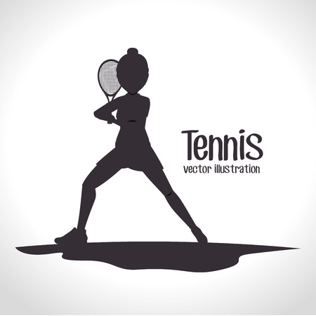 Tennis sport game graphic design, vector illustrationのイラスト素材