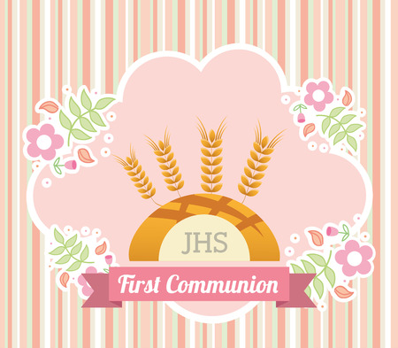 first communion card design, vector illustration eps10 graphicのイラスト素材