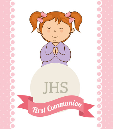first communion card design, vector illustration eps10 graphicのイラスト素材