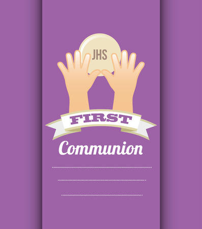 first communion card design, vector illustration eps10 graphicのイラスト素材
