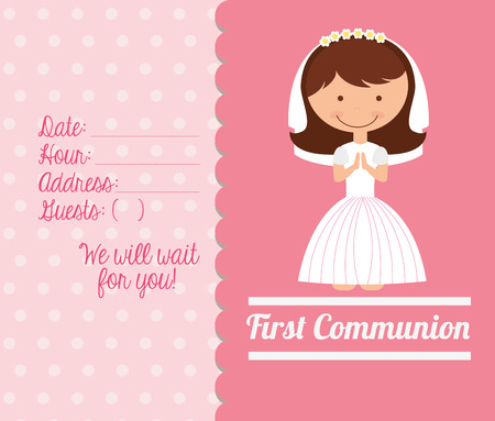 first communion card design, vector illustration eps10 graphicのイラスト素材