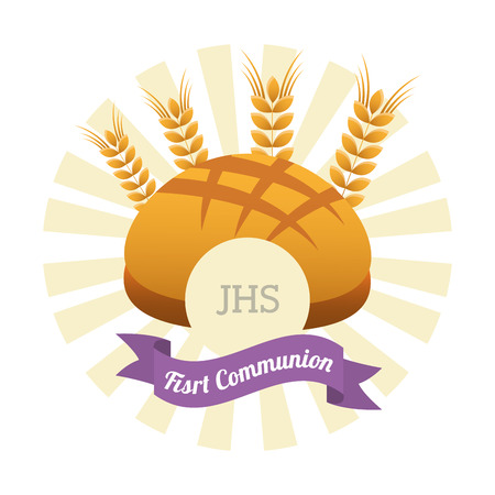 first communion card design, vector illustration eps10 graphicのイラスト素材