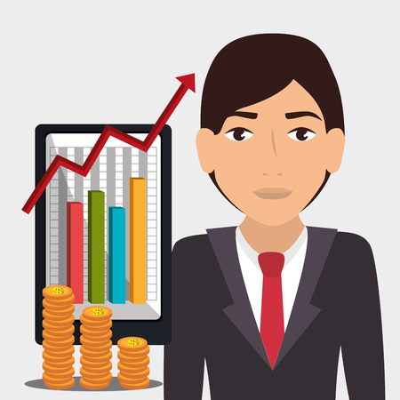 Financial market and stock market graphic design, vector illustrationのイラスト素材