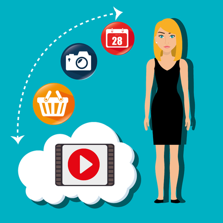 Social media and digital marketing graphic design, vector illustrationのイラスト素材