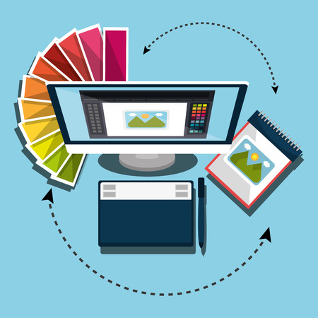 Creative ideas graphic designer, vector illustration eps10のイラスト素材