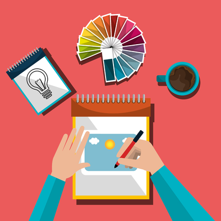 Creative ideas graphic designer, vector illustration eps10のイラスト素材