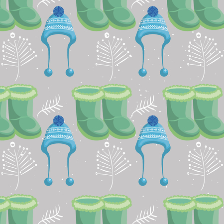 Winter fashion wear and accesories graphic design, vector illustrationのイラスト素材