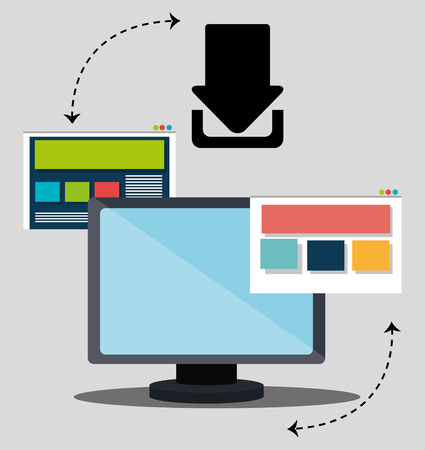 Computing security system graphic design, vector illustrationのイラスト素材