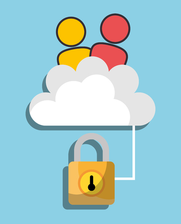 Computing security system graphic design, vector illustrationのイラスト素材