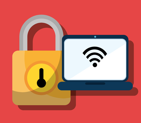 Computing security system graphic design, vector illustrationのイラスト素材