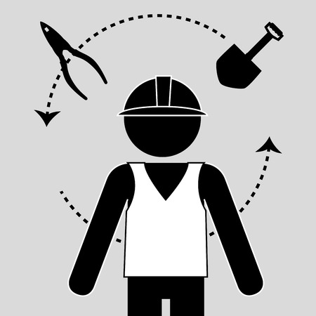 Construction and tools graphic design, vector illustration eps10のイラスト素材