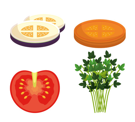 Vegetables healthy food colorful graphic design, vector illustrationのイラスト素材