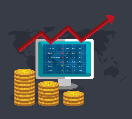 Financial market and investments graphic design with icons, vector illustrationのイラスト素材
