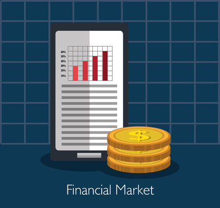 Financial market and investments graphic design with icons, vector illustrationのイラスト素材